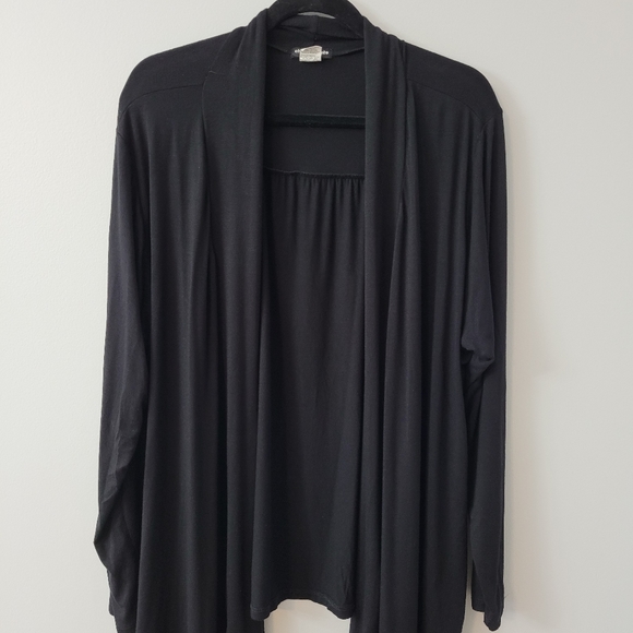 Black Cardigan Open Front Drape Wrap Size 2X - Picture 4 of 7